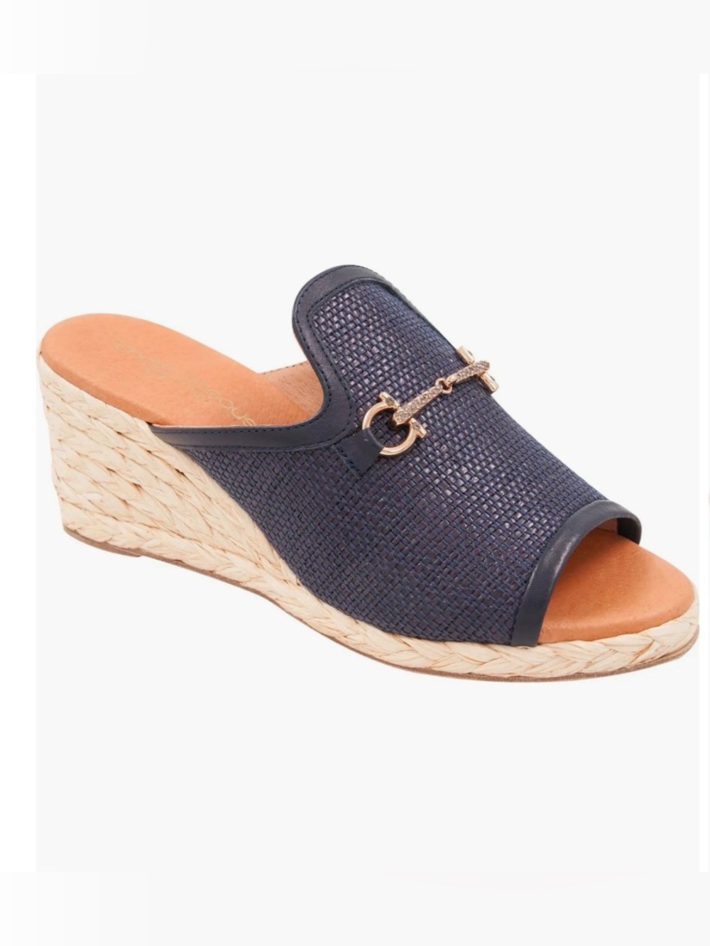 ANDRE ASSOUS Noli  women's wedge sandal in navy Size 36 US 6